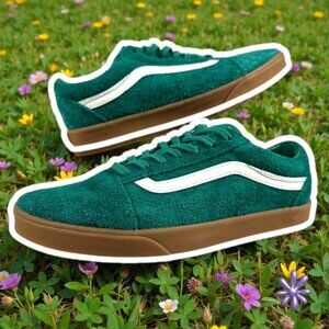 NWT‎ VANS Old Skool Hairy Suede Green Gum Sole Skate Shoes | Men 6/Women 7.5
